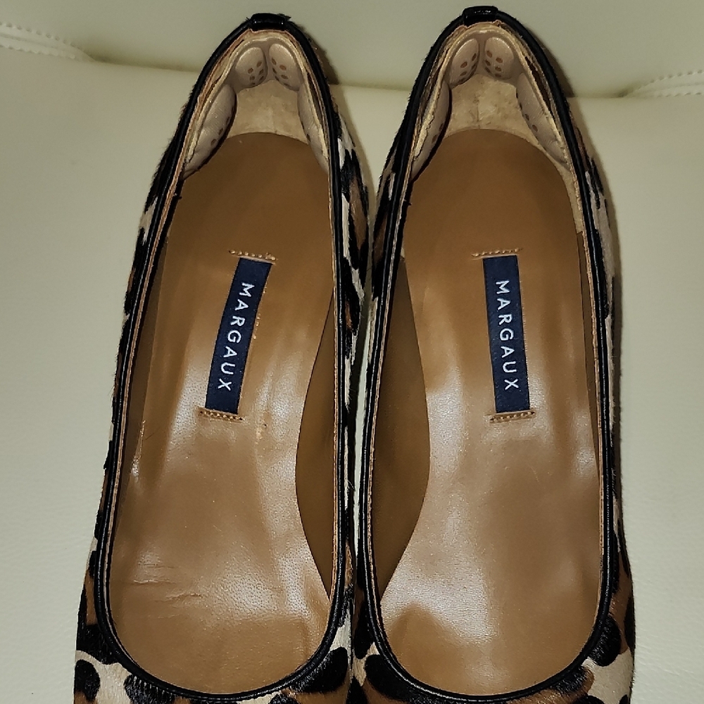 Margaux "The Heel" Leopard Print Pony Hair Heels Size 8.5 M - Picture 11 of 12